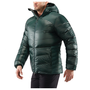 OEM Custom Men's Winter Puffer Jacket Reversible Waterproof Breathable Bubble Design Zipper Hood Plus Size Canvas <b>Fabric</b> Nylon - Product Image 3
