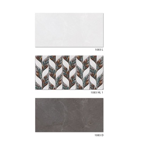 กระเบื้องผนังเคลือบเงามันสำหรับ30x60cm ดีไซน์รูปใบไม้สีน้ำตาล - Product Image 1