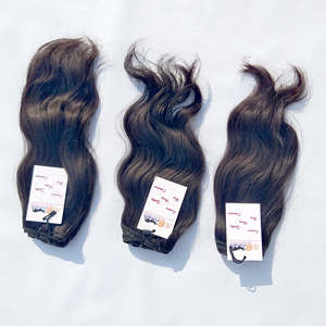 Crudo brasileño de la Virgen de la extensión del pelo humano 100% materias primas al por mayor recta pelo paquete proveedores extensión natural del pelo ondulado del pelo humano - Product Image 1