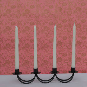 Support de bougie en fer noir style Hurricane, design moderne et minimaliste, fait main, écologique, pour décoration intérieure et table de mariage, vente en gros - Product Image 1