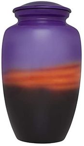 Urna Funeraria de Aluminio Hecha a Mano para Cenizas Humanas |   Diseño pintado del faro del atardecer |   Urna Conmemorativa para Cremación de Adultos |   Tamaño Personalizado - Product Image 3