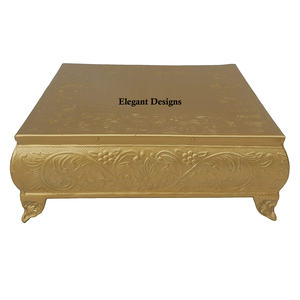 Présentoir à gâteau en métal plaqué or populaire Fait à la main Présentoir à gâteau de créateur Forme ronde Vente en gros Luxueux Présentoir à gâteau en métal - Product Image 5