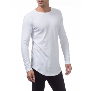 Camiseta con dobladillo curvo para hombre, camiseta lisa con dobladillo curvo, camiseta redonda con fondo en blanco - Product Image 3