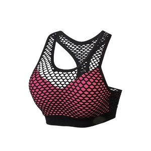Sujetador deportivo de malla para mujer, Top deportivo sin costuras para Fitness, Yoga, gimnasio, chaleco acolchado para correr, Push Up a prueba de golpes - Product Image 1