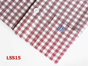 เสื้อเชิ้ตลายตารางแขนสั้นสไตล์เวียดนามสำหรับผู้ชาย,เสื้อแบรนด์หรูเจมส์เหมาะพอดี - Product Image 6