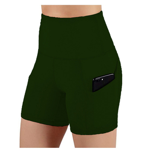Pantalones cortos elásticos de cintura alta para mujer, de tela tejida personalizada, para verano e invierno - Product Image 2