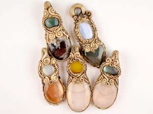 Natural Gemstone Charm Pendants Polymer Clay Classic Multi Stone Unisex Wholesale <b>Birthstone</b> <b>Necklace</b> - Product Image 4