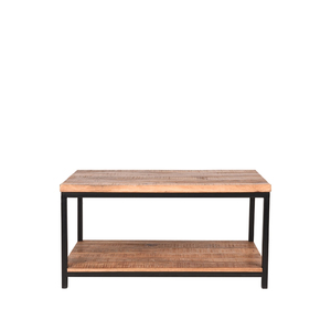 Mesa de centro de forma cuadrada de diseño moderno, madera maciza con cajones de almacenamiento artesanales de Metal, muebles de sala de estar al aire libre - Product Image 1