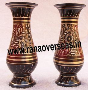 Factory Hot Sale Table Decor Brass Flower <b>Vase</b> With Floral Engraved Design for Home Decoration - Product Image 2