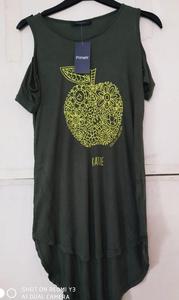 Lote de ropa de Bangladesh: Blusa holgada de algodón con hombros descubiertos y estampado para mujer, camiseta de manga corta informal de verano - Product Image 3