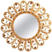 Miroir mural en rotin ovale de taille personnalisée miroirs décoratifs à cadre en rotin canne naturelle pour la décoration intérieure + 84947900124