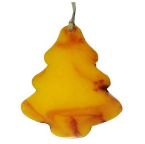 Décoration intérieure de noël en résine jaune, pièces, en forme d'arbre de noël, art suspendu - Product Image 1