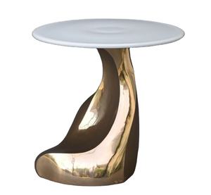 Venta caliente mesa de muebles para el hogar Hotel y restaurante mesa auxiliar decorativa acabado dorado diseño moderno mesa de muebles de metal - Product Image 1