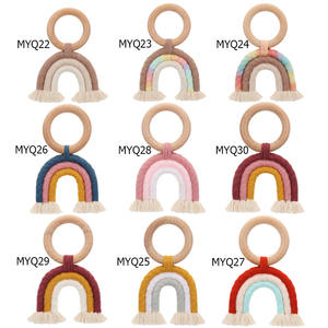 Crochet Arc-En-Ciel Bébé <span class=keywords><strong>Dentition</strong></span> Jouet Plage Bague En <span class=keywords><strong>Bois</strong></span> - Product Image 6