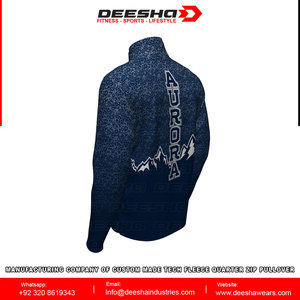 Vente en gros de sweatshirts à fermeture éclair et quart de polyester/coton molletonnés pour hommes avec logo personnalisé lettre imprimée du club de l'équipe - Product Image 3