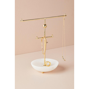 Porte-bijoux décoratif pour la maison, base en marbre, avec des fournitures en métal, inde - Product Image 3