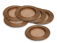 Assiette de Présentation en Rotin Faite à la Main Écologique Nouveau Design Technique de Gravure Taille Personnalisable Certifiée CE Vietnam 2025 Galaximex