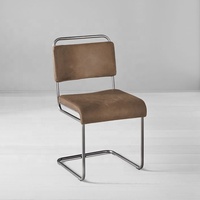 Chaise de salle à manger en cuir PU de style industriel moderne pour restaurant et café