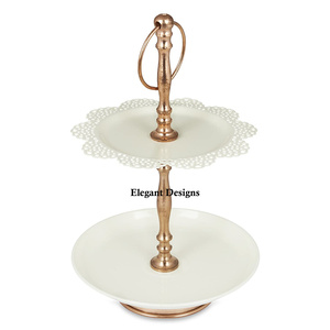 Soporte de Metal de alta calidad para pasteles, soporte de pastel hecho a mano con forma redonda chapada en oro, elegante, decorativo, indio - Product Image 4