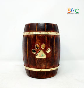 Drum Shaped Wooden Pet Urn wooden urns <b>for</b> <b>ashes</b> beautiful wood urns <b>for</b> <b>ashes</b> cremation urns made of wood - Product Image 6