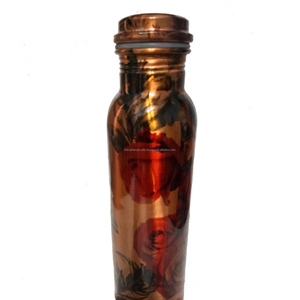 CO-02 Handmade Copper Water Bottle Leak-Proof and Joint-Free with Flower Printed Design Direct Drinking <b>for</b> Home Use - Product Image 5