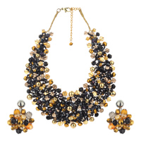 Collier ras-du-cou bib fait main en perles plaqué argent, style émotionnel et romantique, idéal pour mariage, fête ou fiançailles - Vente chaude