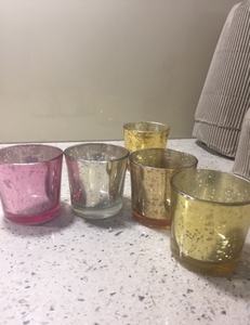 Bougeoir votif en verre coloré givré bougeoir décoratif en verre - Product Image 3