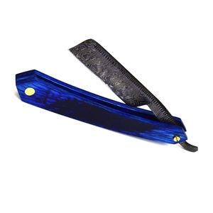 Hoja de afeitar de peluquero de acero Damasco de etiqueta privada del fabricante profesional para afeitado facial con logotipo y embalaje personalizados - Product Image 2