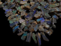 Opale australienne naturelle polie, tranche brute multi-feu, pour la création de bijoux, 10 pouces, 5-10 mm de long environ, noir troisième.
