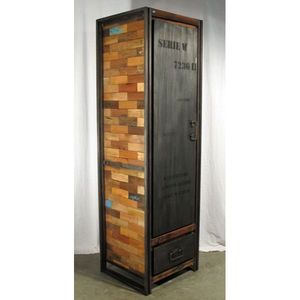 Industrial Foldable Vintage Modern Appearance Iron Metal Tall Single Door Living Room Villa Farmhouse Home Furniture <b>Cabinet</b> - Product Image 1