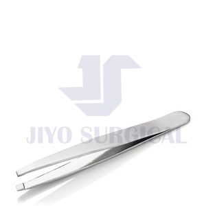 Pince à cils antistatique en acier inoxydable oblique argentée personnalisée - Product Image 3