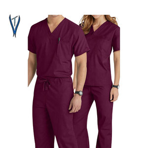 Haute qualité unisexe rayonne tricoté médical Scrubs rentable hôpital vêtements à manches courtes infirmière vêtements personnalisable - Product Image 6