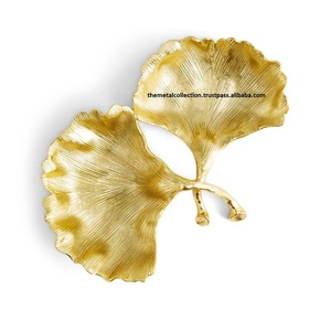 Bol de service de conception de feuille de luxe pour la maison plat de service de restaurant bol de fruits secs de couleur or nouvelle conception bol de soupe de service en métal - Product Image 5