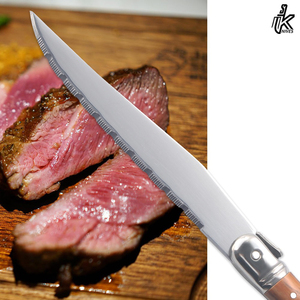 Vente chaude 4 pièces en acier inoxydable Style japonais Chef couteau ensemble damas lame bois revêtement poignée cuisine professionnelle Steak ensemble - Product Image 6