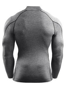 T-shirt de sport moulant pour homme, couleur unies, séchage rapide, Compression, Fitness, Top - Product Image 4