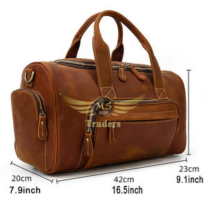 16 pouces de haute qualité marron sac à bagages en cuir PU sac de voyage 2023 plus récent sac de sport de grande capacité - Product Image 2