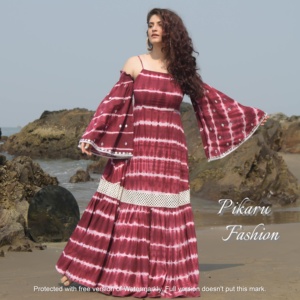 Vestido Largo Informal de Moda para Mujer, Estilo Bohemio y Hippie, con Estampado Tie Dye, para Fiestas, Primavera 2026, Venta al por Mayor en India - Product Image 3