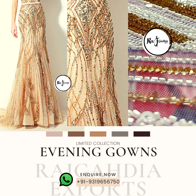 Hand Beaded Evening Gown Elegant Design Exclusive Beading Stylish Sweetheart Neckline Beaded Evening Gown