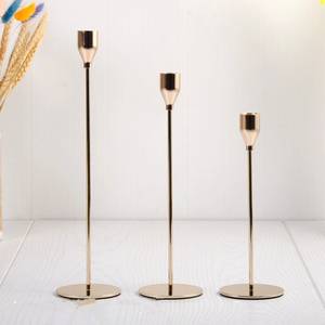 Bougeoir doré en cuivre plaqué pour la décoration de la chambre et la maison, bougeoir, pour un dîner lampe - Product Image 3