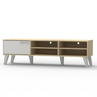 Meuble TV 1 porte design moderne fabriqué en Malaisie, étagère de rangement contemporaine pour salon, en aggloméré/panneaux de particules 2650