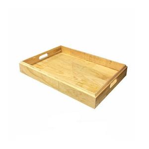 Plateau de service en bois de couleur marron en vrac pour accessoires de maison et d'hôtel plateau de service de collations de qualité supérieure - Product Image 2