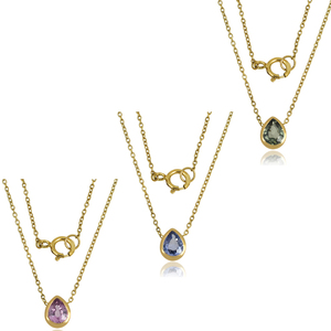 Top quality gold plated 925 sterling <b>silver</b> citrine pear cut gemstone pendant <b>necklace</b> jewelry - Product Image 4