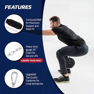 Cinturón de inmersión de levantamiento de pesas de neopreno personalizado de 6 "con accesorio de cadena pesada de 36" Soporte de cintura más cómodo y dominadas con peso - Product Image 4