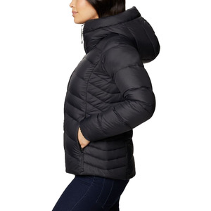 Chaqueta Acolchada Blanca con Capucha para Mujer, Ligera, con Cierre Frontal, Color Sólido, Ropa de Invierno con Bolsillos, Corte Regular - Product Image 3