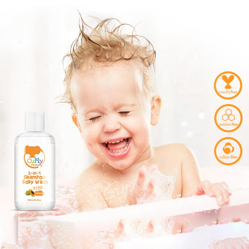 Curlymommy Private Label Sultfate Free органический освежающий и увлажняющий 2в1 детский шампунь