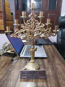 Candelabro de latón de 12 pulgadas para iglesia, suministros de Iglesia, Brassworld, India - Product Image 5