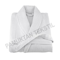 Peignoir en coton gaufré 100% de bonne qualité, blanc, tissé à la main en Turquie, séchage rapide, tailles S-XXL, teinture unie, pour hôtel, salle de bain et usage domestique