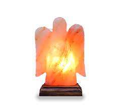 Lampe à sel rose de l'Himalaya en forme d'aigle du Pakistan Verre sculpté à la main avec panier d'ange floral Lampe à sel unique - Product Image 4