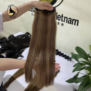 Meilleur Vente Cuticules Alignés Vierge Cheveux Extensions Clip Dans Droit En Soie Double Drawn Cheveux Clip Dans Les Extensions 100% de Cheveux Humains - Product Image 3