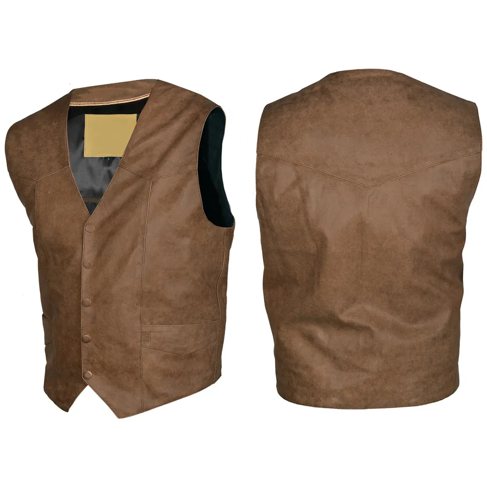 Pakistan Made Cheap Price 100% Top High Quality Customized Logo Lightweight Men Leather Vest For Sale